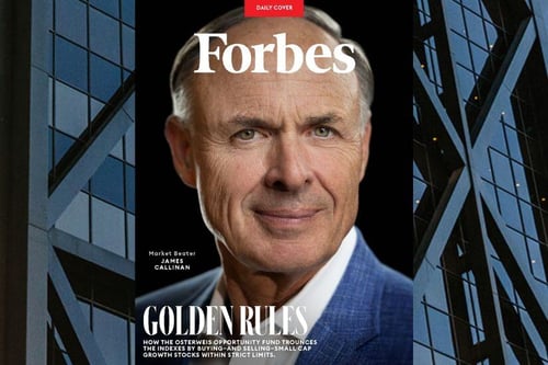 Forbes Golden Rules magazine cover graphic with Jim Callinan's headshot